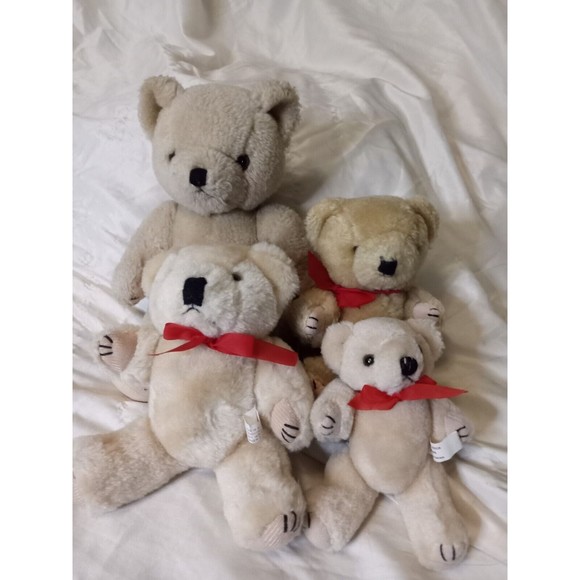 Lot of Four 4 VTG Teddy Bear Plush Articulated 10" Lillian Vernon Styled Animal - Picture 1 of 7